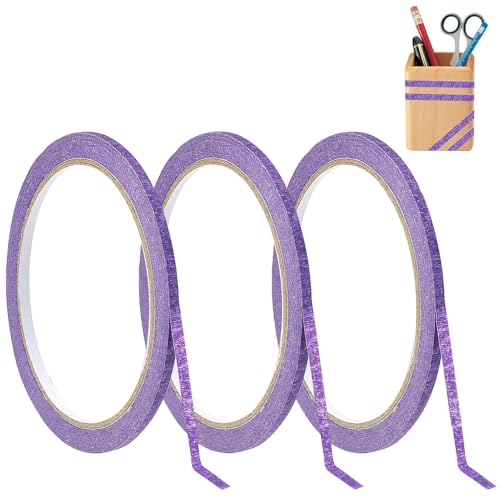 60 Meter Matt Zierstreifen, Zierstreifen Selbstklebend Auto, Beschreibbar, 5mm Hochwertiges Vinyl-Klebeband, Masking Tape für Präzises Abkleben und Malen, Basteln DIY Deko Dekorstreifen (Violett) von CAISYE