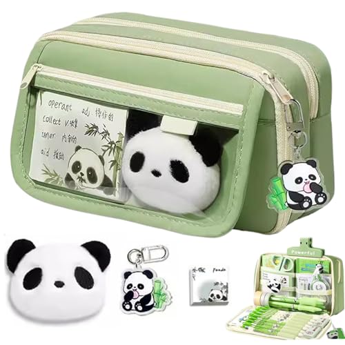 Bleistiftbeutel große Kapazität Panda Bleistift Case niedliche Panda Print Briefpapierbeutel entzückende Panda -Bleistifthalter für Jungen und Mädchen, ideal für Schulhilfe für Schulstaplern von CAKEEYUM