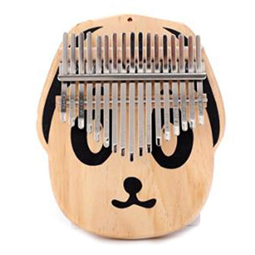 CALIBAN Kalimba 17 Tasten, tragbar, Daumenklavier, Klavierknopf, Musikinstrument mit Einstellhammer und Klaviertasche (Welpe) von CALIBAN