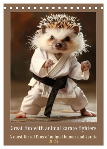 Great fun with animal karate fighters (Tischkalender 2025 DIN A5 hoch), CALVENDO Monatskalender von CALVENDO