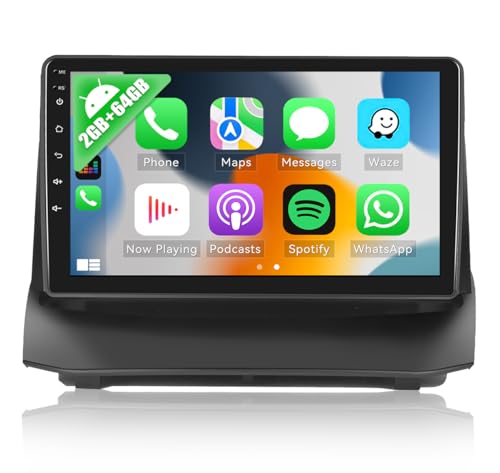 2G+64G CAMECHO Android 13 Autoradio mit Navi für Ford Fiesta 2009-2014, 9 Zoll Auto Radio Touch Display mit Carplay Android Auto WiFi MirrorLink FM RDS Bluetooth+Ruckfahrkamera von CAMECHO