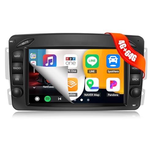 4+64G CAMECHO 8-Kern Android 13 Autoradio mit Navi für Mercedes Benz C CLK G Klasse W203 W209 W463 Viano Vito W639,Doppel Din Radio mit 7 Zoll Bildschirm Mirror Link RDS/FM Bluetooth 5.0+DSP von CAMECHO