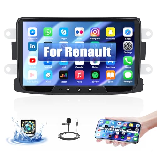 Android 13 Autoradio 2 Din für Renault Dacia Logan Duster Sandero Lodgy Capture Symbol Lada, 8 Zoll Touchscreen Autoradio mit Bluetooth FM/RDS EQ GPS WiFi Rückfahrkamera, Unterstützung DAB+/OBD2/DVR von CAMECHO