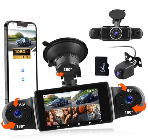 CAMECHO 1080P Auto Dash Cam Mini für Android Autoradio,USB DashCam Auto mit 2" -Bildschirm,Eingebautes WiFi-GPS, ADAS,Super Nachtsicht, Loop-Aufnahme, 24Std. Parkmodus von CAMECHO