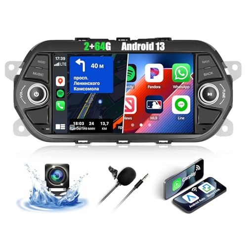 CAMECHO 2+64G Android 13 Navi Autoradio für FIAT Tipo Egea 2015-2017, 7 Zoll Wireless Carplay Bluetooth HD Touchscreen Radio mit Android Auto WiFi GPS Mirror Link FM/RDS SWC +Rückfahrkamera & Canbus von CAMECHO