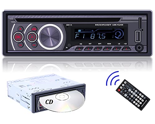 CAMECHO Autoradio mit CD/DVD Player,60W x 4 Autoradio 1 DIN mit Bluetooth Freisprecheinrichtung MP3 Player/FM Radio,2 USB Unterstützt TF/AUX/VCD/Schnellladung von CAMECHO