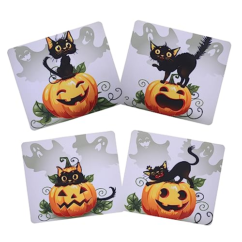 CANIGHT 4 Stück Halloween-mausunterlage Kleines Mauspad Computer-mäuse-Matte Halloween-Computer-pad Schönes Mauspad Halloween-mauspad Computer- -Kissen Kürbis-mausunterlage Milchseide von CANIGHT