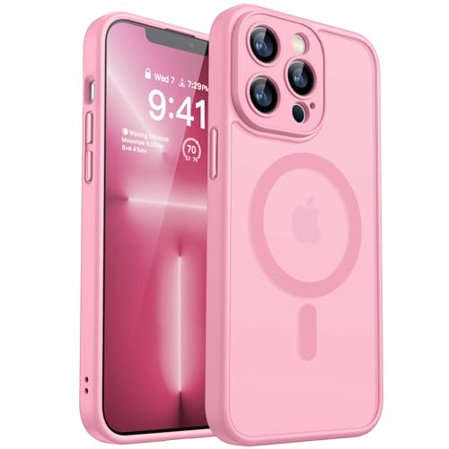 CANSHN 2024 Neu für iPhone 13 Pro Hülle mit Kameraschutz für Magsafe (TOP Militärschutz & Magnetkraft) Extrem Haltbarkeit Hülle iPhone 13 Pro Case Stoßfest, Rosa von CANSHN