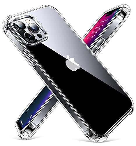 CANSHN Clear für iPhone 12 Pro Max Hülle [Militärischer Fallschutz] [Nicht Vergilbend] Transparent Stoßfeste Schutzhülle mit Weiche Silikon Bumper Case Durchsichtig Handyhülle iPhone 12 Pro Max, Klar von CANSHN