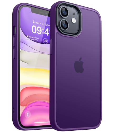 CANSHN Hülle Kompatibel mit iPhone 11 [Quadratischen Kanten] Minimalistische Transluzente Matte Schutzhülle, Military Grade Handyhülle, Dunkelviolett von CANSHN