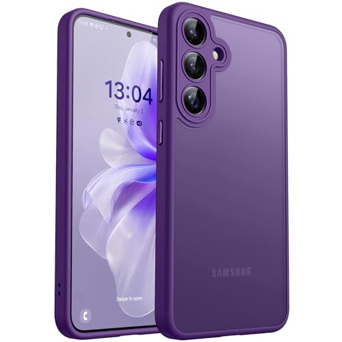 CANSHN für Samsung Galaxy S25 Hülle mit Kameraschutz Stoßfest Kratzfest Tolle Haptik und Optik Handyhülle S25 Case - Transluzente Matt Dunkelviolett von CANSHN