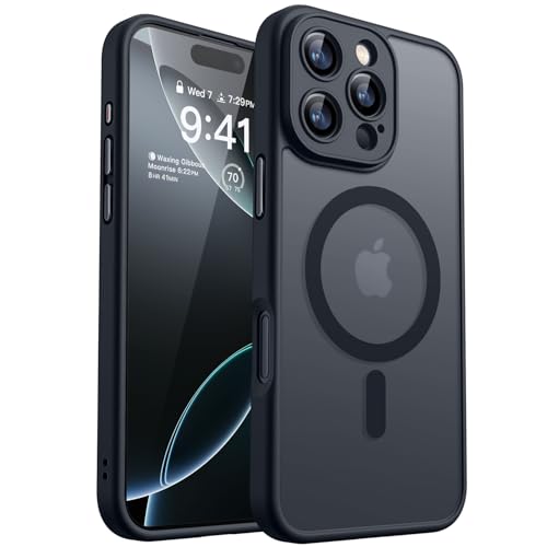 CANSHN für iPhone 16 Pro Hülle mit Kameraschutz für Magsafe (TOP Militärschutz & Magnetkraft) Extrem Haltbarkeit Hülle iPhone 16 Pro Case Stoßfest, Schwarz von CANSHN