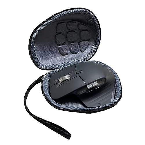 Cantoo Hartschalen-Reise-Maus-Etui für Logitech MX Master 3 // Master 2S / MX Master Advanced Wireless Maus, Reise-Tragetasche, schützende Aufbewahrungstasche (schwarzes Gehäuse + Innenseite grau) von CANTOO