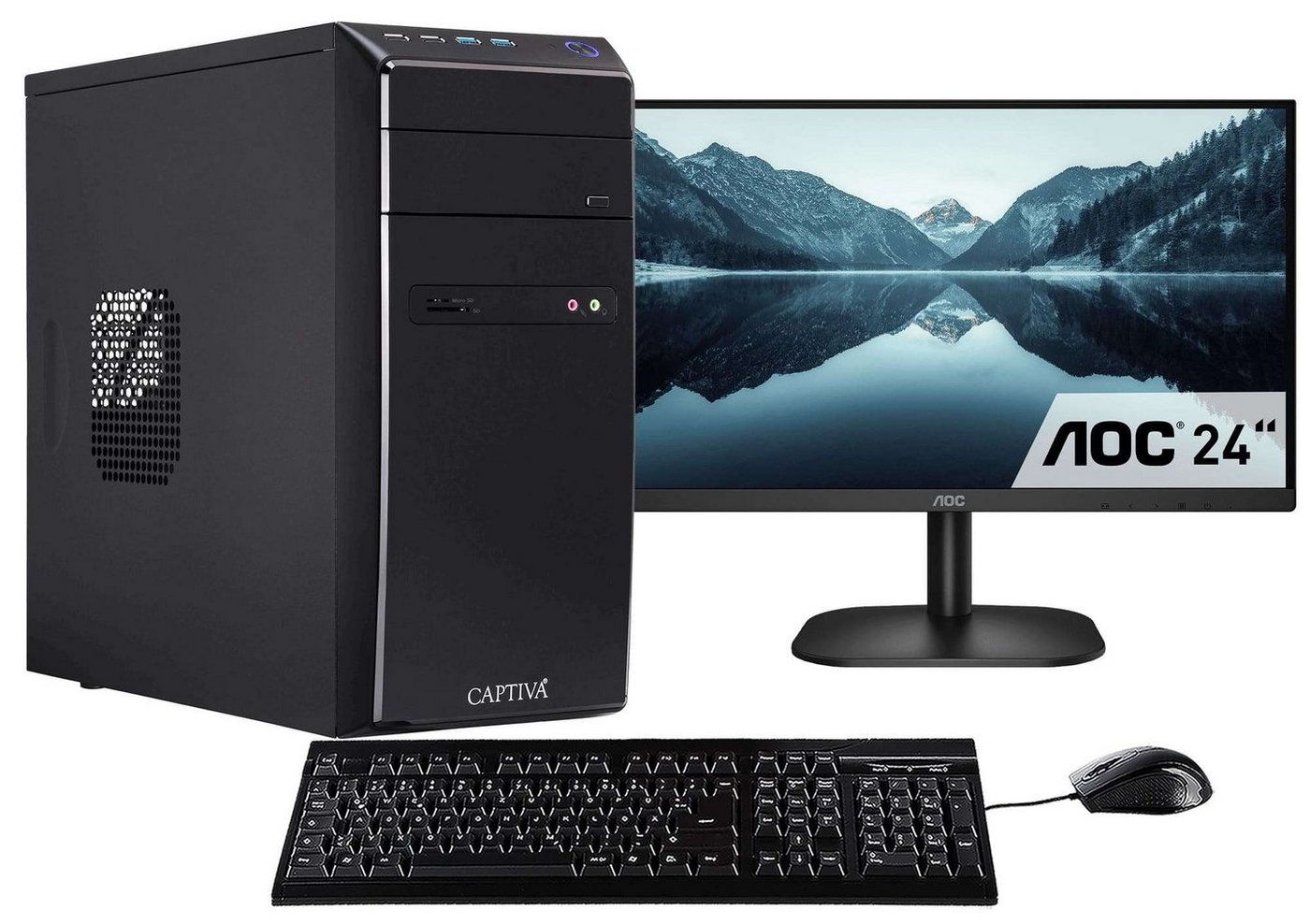 CAPTIVA Power Starter R62-230 TFT Bundle Business-PC-Komplettsystem (23,80", AMD Ryzen 3 Ryzen 3 4300GE, 16 GB RAM, 480 GB SSD) von CAPTIVA