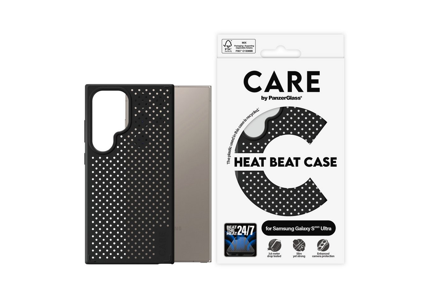 CARE by PanzerGlass Handyhülle Heat Beat Case für Samsung Galaxy S25 Ultra, Backcover, Schutzhülle, Handyschutzhülle, Case, Schutzcase, stoßfest von CARE by PanzerGlass