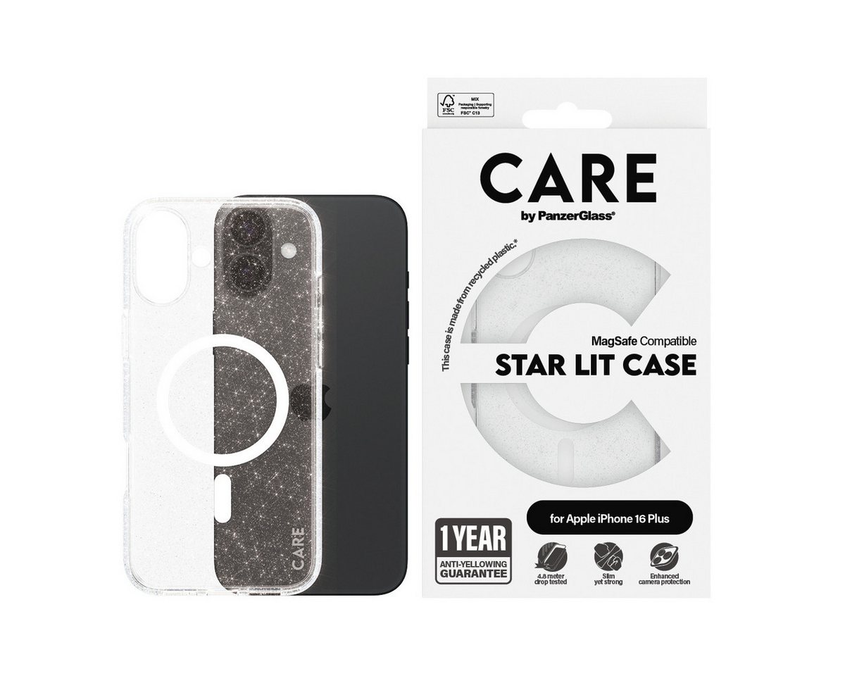 CARE by PanzerGlass Handyhülle Star Lit Case für Apple iPhone 16 Plus, Backcover, Schutzhülle, Handyschutzhülle, Case, Schutzcase, stoßfest von CARE by PanzerGlass