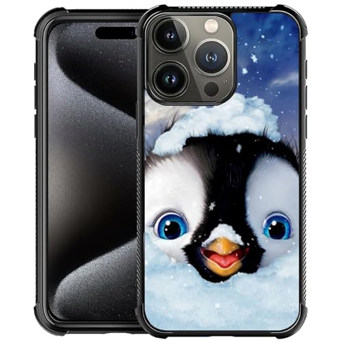 CARLOCA Kompatibel mit iPhone 16 Pro Hülle, niedliches Pinguin Happy Feet Muster für Mädchen, Ultra-Schutz, stoßfest, weiches Silikon, TPU, rutschfeste Rückseite von CARLOCA