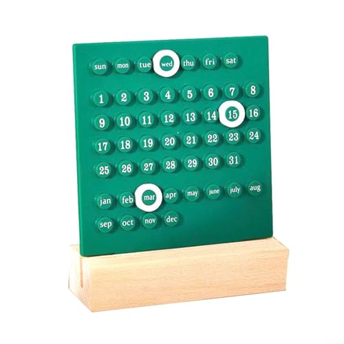 Schicker Acryl-Kalender aus Holz mit 3 verstellbaren Datumsringen für Zuhause oder Büro (C) von CARMOTTER