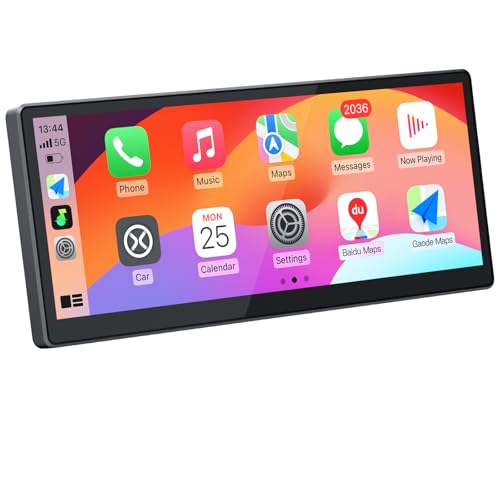 CARabc D809 LVDS Volllaminierter Autobildschirm 8.9 Zoll Tragbares kabelloses CarPlay Android Auto -1920 * 720 HD-Touchscreen 60 fps Geringe Latenz Unterstützt Lenkradsteuerung von CARabc