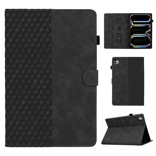 CASAFUNY Hülle für iPad Pro 13 2024, PU Leder Tablette Schützhülle Multi-Winkel Ständer Cover Case mit Auto Schlaf/Wach für iPad Pro 13 2024 Tablette,Schwarz von CASAFUNY