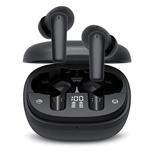 CASCHO Kopfhörer Kabellos Bluetooth 5.3 mit Mikrofon, in Ear Kopfhörer Bluetooth mit LED Anzeige, Tiefer Bass, USB-C, 40 std Spielzeit, IPX7 Wasserdicht von CASCHO