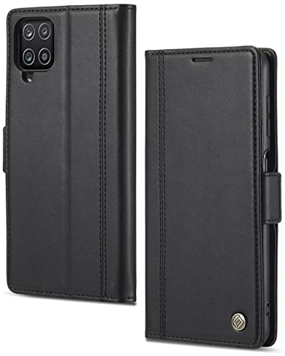 CASELIVE für Samsung Galaxy A22 4G Hülle (Nicht für A22 5G), Premium Leder Flipcase [Standfunktion] [Kartenschlitzen] Flip Schutzhülle für Samsung A22 4g, Schwarz von CASELIVE