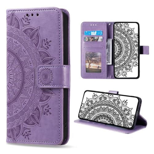 CASEONJAN Handyhülle für Samsung Galaxy Note 20 Ultra 5G Hülle, PU Leder Klapphülle mit [Kartenfach], Flip Case Handytasche Prägung Schutzhülle für Samsung Note 20 Ultra 5G (Violett) von CASEONJAN