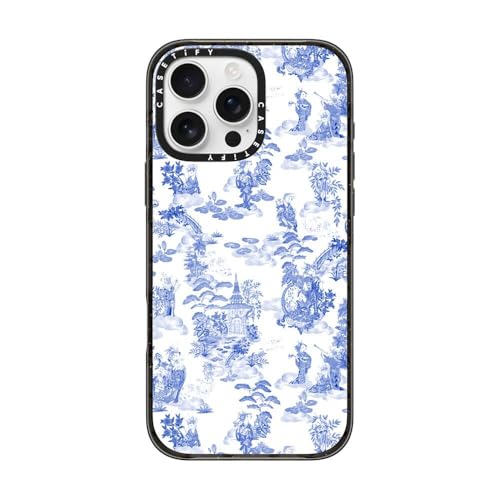 CASETiFY Impact iPhone 16 Pro Max Hülle [Schlank / 2,5 m, 4X Fallschutz in Militärqualität/kompatibel mit Magsafe] – Moon Caravan Toile – Transparent Schwarz von CASETiFY