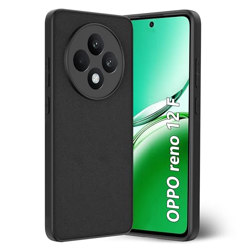 CAUHENYEE Hülle für Oppo Reno 12 F 5G/Oppo Reno 12 FS 5G Handyhülle, [Kohlefaser] Schutzhülle mit Kameraabdeckung, ultradünn, stoßfest, Kratzfest (Schwarz) von CAUHENYEE