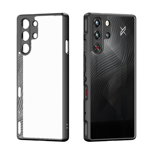 CAUHENYEE Transparente Handyhülle für RedMagic 10 Pro/10 Pro+ Hülle, TPU + PC-Hülle, Kameraschutz, Matte Haptik, Kratzfest, Stoßfest,Case für RedMagic 10 Pro/10 Pro+– Schwarz von CAUHENYEE