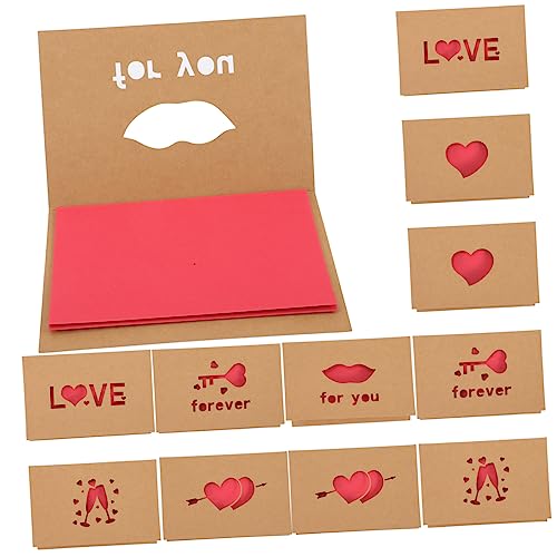 CAXUSD 12St valentinstag karte Männer Gegenwärtig glückliche Vatertagskarte ihr Stichworte rühmann the holiday anothr love كوفية Valentinskarten Masse Grußkarten Kraftpapier Light Brown von CAXUSD