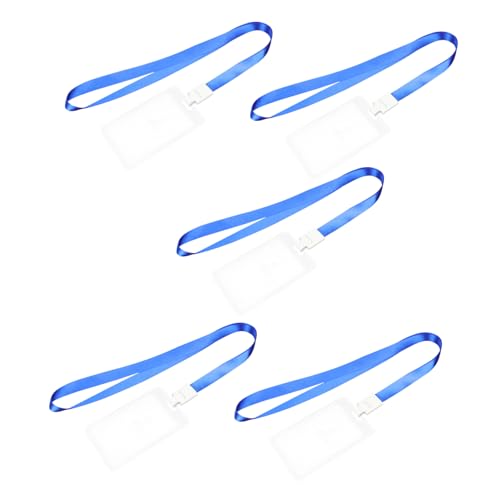 CAXUSD 5St Transparente Arbeitskarte Kartenhalter Ausweishülle ID-Schlüsselband Abzeichenrolle einziehbar Lanyards karten sleeves karten etui Lanyard mit ID-Halter Abzeichen-Hülle pp Blue von CAXUSD