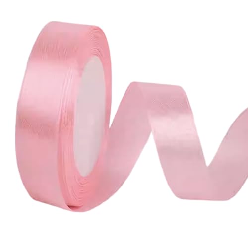 CAZAGA 2,5 cm rosa Satinband, 22 Meter doppelseitiges Stoffband für Geschenkverpackungen, Blumenstrauß, Girlande, Schleife, Haare, Basteln, Luftballons, Party-Dekoration von CAZAGA