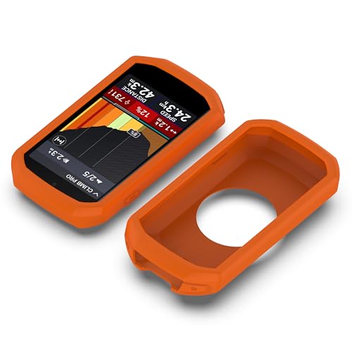 Silikon-Schutzhülle, kompatibel mit Garmin Edge 1050, stoßfest und sturzsicher, tragbare ultraleichte Reiseabdeckung für Edge 1050 GPS-Fahrradcomputer (nur Abdeckung) (Orange) von CBDYWVR