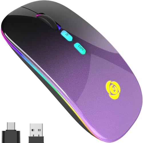 CC Store Kabellose Maus, Bluetooth-Maus mit Typ-C USB-Empfänger 2,4 GHz USB-Empfänger, 7 Farben, Schlanke Wireless-Mouse 3 DPI 800/1200/1600 Kompatibel mit PC/Laptop/Windows CC Store Kabellose Maus, Bluetooth-Maus mit Typ-C USB-Empfänger 2,4 GHz USB-Empfänger, 7 Farben, Schlanke Wireless-Mouse 3 DPI 800/1200/1600 Kompatibel mit PC/Laptop/Windows von CC Store