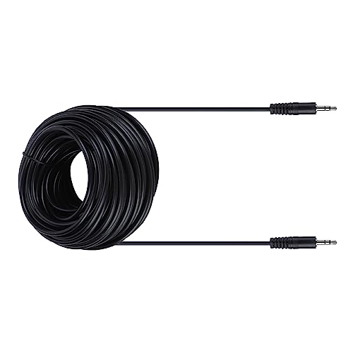 Audiokabel, 3,5 Mm Stecker auf Stecker Mono, Stecker auf Stecker Abgeschirmtes Kabel, Kupferstecker 4 Mm Kabelstecker 32 Fuß / 49 Fuß / 65 Fuß / 98 Fuß für Lautsprecher an (20 m von CCYLEZ