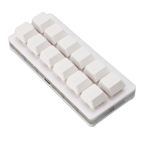 CCYLEZ 12 Tasten Gaming-Tastatur, Programmierbar, RGB, Bunte Lichter, Mechanische Gaming-Tastatur, ABS-Acryl, für Büro (White) von CCYLEZ