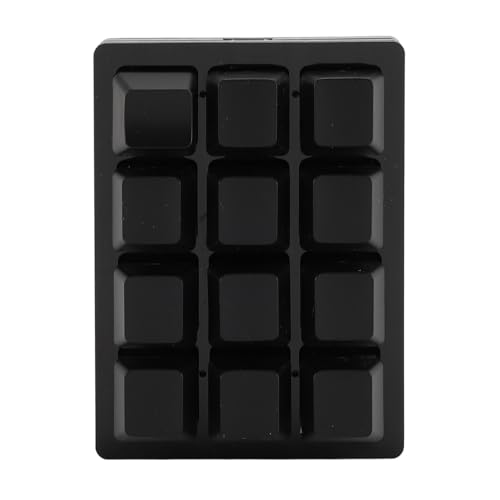 Mechanische Gaming-Tastatur mit 12 Tasten, Roter Schalter, Programmierbare Makrotastatur, Multifunktional, USB-Kabel, für Zuhause und Schule (BLACK) von CCYLEZ