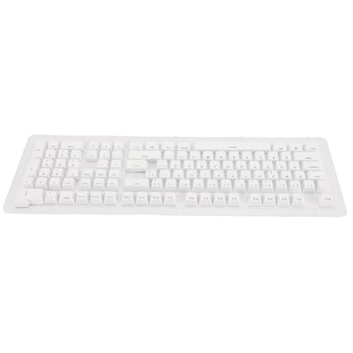 CCYLEZ Tastatur-Tastenkappen mit 110 Tasten, Einfach zu Installierende Portugiesische Tastatur-Tastenkappen, Durchscheinend, für 87/96/98 Tasten (White) von CCYLEZ