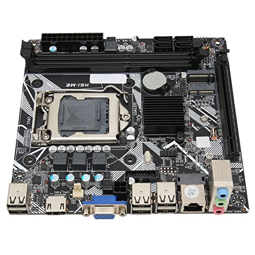 LGA 1155 Computer-Motherboard, Dual Channel DDR3 10 USB 2.0 ITX Motherboard mit VGA, HD Multimedia Schnittstelle, PCIe 16X 100M Netzwerkkarte für Game Player von CCYLEZ