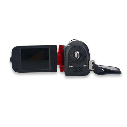 Videokamera, 4X High-Definition-Digital-Camcorder, Full HD DV-Kamera, 270°-Rotations-Camcorder, Unterstützt Speicher 32G, für Heimparty, Picknick Im Freien, Camping(EU Red) von CCYLEZ