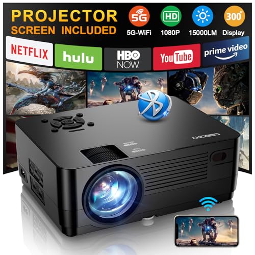 CEBORY15000LM Full-HD-Projektor WiFi 5G Bluetooth Nativ 1080P [Projektoranzeige enthalten], CEBORY15000LM Full HD, 76,6 cm (300 Zoll) Display, kompatibel mit Heimkino 4K von CEBORY