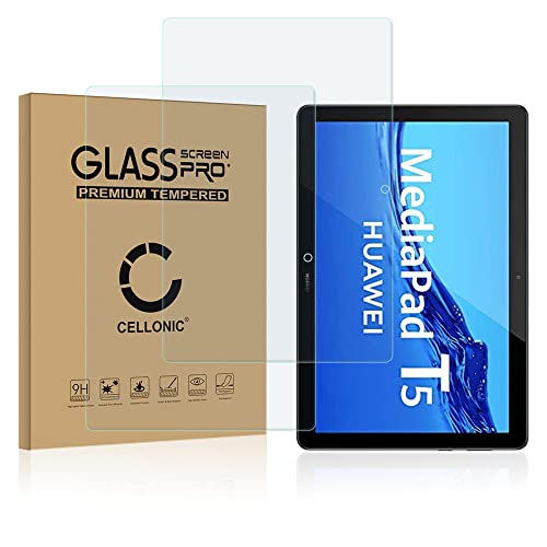 CELLONIC 2X 9H Display Schutzglas kompatibel mit Huawei MediaPad T5 2018 (AGS2-W09) Displayglas 2.5D, Full Glue Screen Protector Glass Transparent, Tablet Schutzfolie Displayschutz Glas Folie von CELLONIC