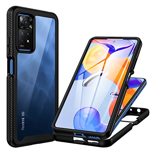 CENHUFO Hülle für Xiaomi Redmi Note 11 Pro 5G/4G, 360 Grad Schutzhülle Panzerhülle mit Eingebautem Displayschutz Stoßfest Cover Case komplett Handyhülle für Xiaomi Redmi Note 11 Pro 5G/4G -Schwarz von CENHUFO