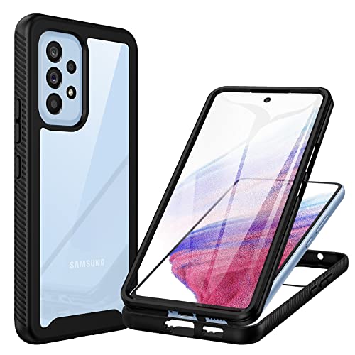 CENHUFO für Samsung Galaxy A53 5G Hülle, 360 Grad Schutzhülle Stoßfest Panzerhülle mit Eingebautem Displayschutz Robust Bumper Full Cover Outdoor Case Handyhülle für Samsung Galaxy A53 5G -Schwarz von CENHUFO