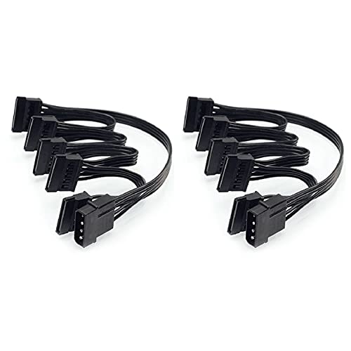 CENMEN 2X 4 Pin IDE zu 5 Port Netzteil Kabel 4Pin Molex zu Multi SATA Port 18AWG Kabel Netz Kabel für Platte HDD SSD PC von CENMEN