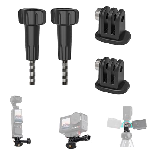 CERFFOOL 1/4 Kaltschuh-Adapter für DJI Osmo Action 5 Pro/4 GoPro Hero 13/12, schwarz, verstellbare Halterung für Insta360 GO 3S/3 Ace Pro 2, Stativadapter für Action-Kamera-Zubehör (2 x Kombinationen) von CERFFOOL