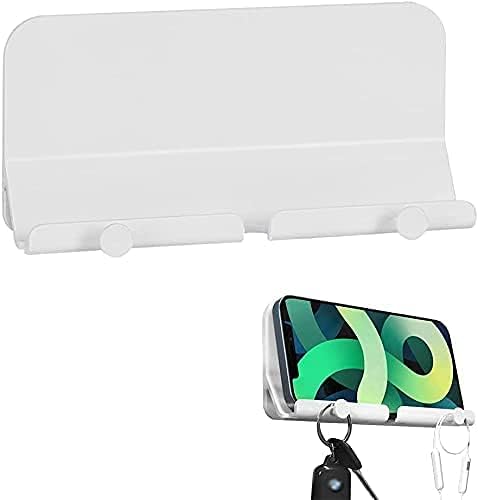 CERFFOOL Handy Wandhalterung Universal Ladehalterung für Smartphones Tablet Tablet-Ständer Fernbedienungs Aufbewahrungskoffer Telefonhalter Kabelmanagement Klebestreifen Handyhalter (Weiß x 1 PC) von CERFFOOL