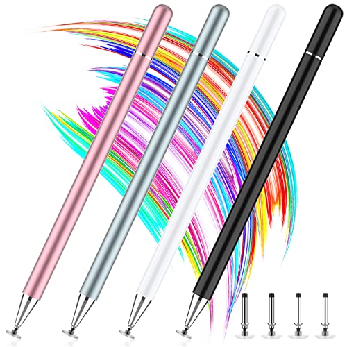 Stylus Pens for Touch Screen, 4 Pack Disc Universal Stylus Pen for iPad pro/iPhone/Android Tablets and All Capacitive Touch Screens (Black/White/Grey/Rosegold) von CFDXK