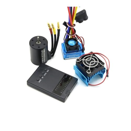 RC Bürstenloser Motor 3650 3100KV 3900KV 4300KV 5200KV mit 45A 60A 80A 120A ESC Combo Kompatibel mit RC-Autos und Boote im Maßstab 1:10(4300KV 120A COMBO) von CFMIAWIC